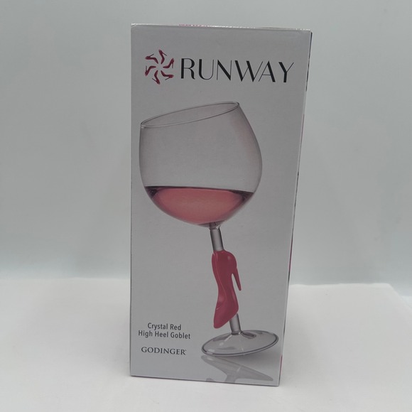 Godinger Other - Godinger Runway Crystal Red High Heel Stiletto Wine Glass Goblet 20oz NEW